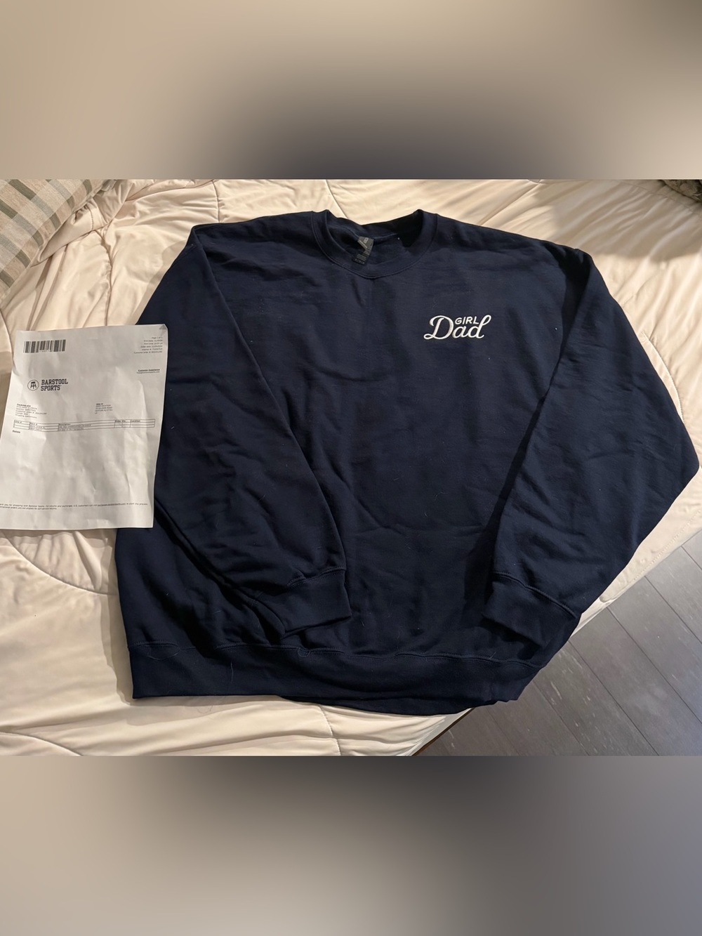 Barstool 'Girl Dad' Navy Crewneck Sweatshirt